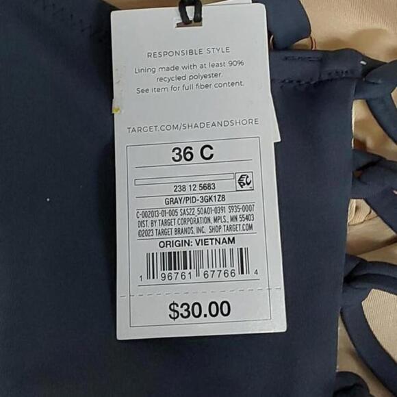 Women's Longline Underwire Bikini Top | Shade & Shore | 36C - Picture 7 of 10